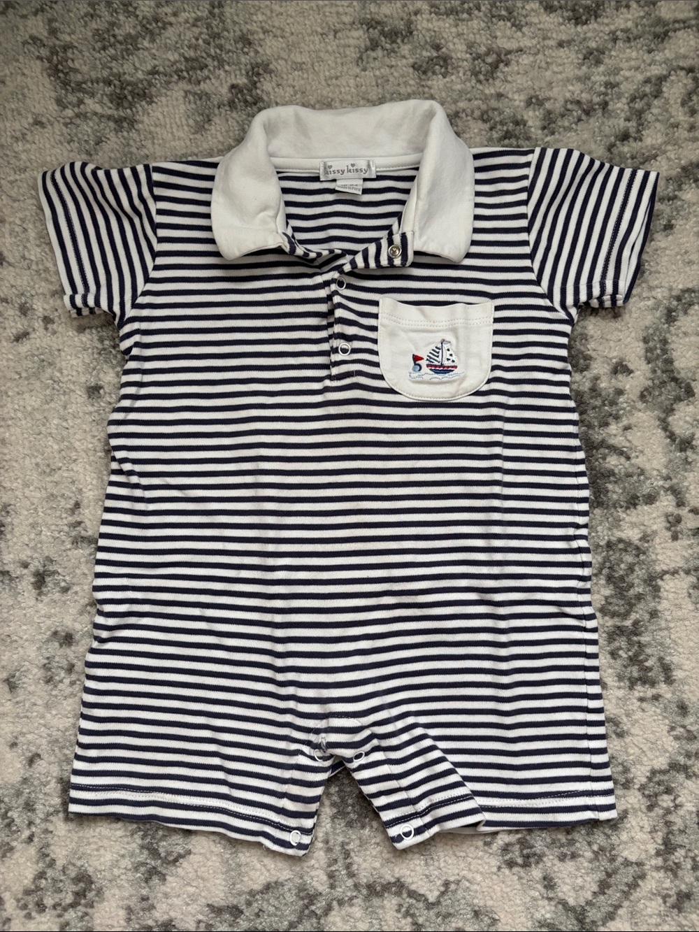 Kissy Kissy Baby Boy Collared Romper